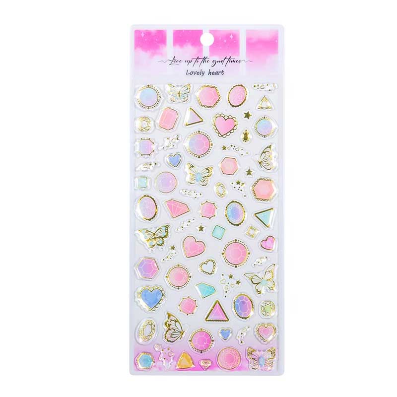 Lovely Heart Crystal Bronzing Sticker YT-AS