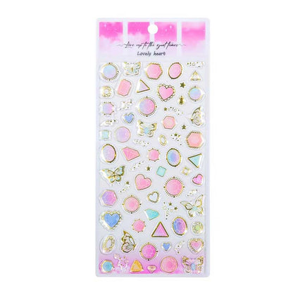 Lovely Heart Crystal Bronzing Sticker YT-AS