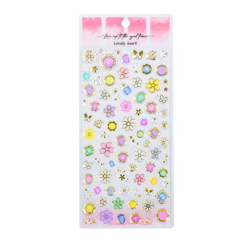 Lovely Heart Crystal Bronzing Sticker YT-AS