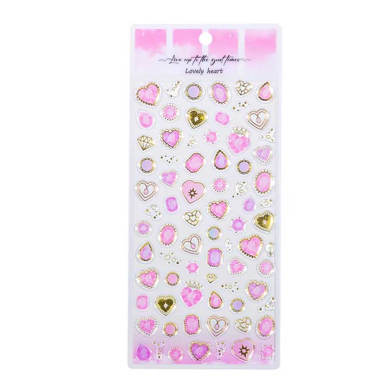 Lovely Heart Crystal Bronzing Sticker YT-AS