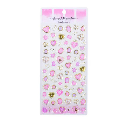 Lovely Heart Crystal Bronzing Sticker YT-AS