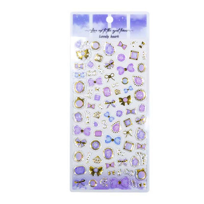 Lovely Heart Crystal Bronzing Sticker YT-AS