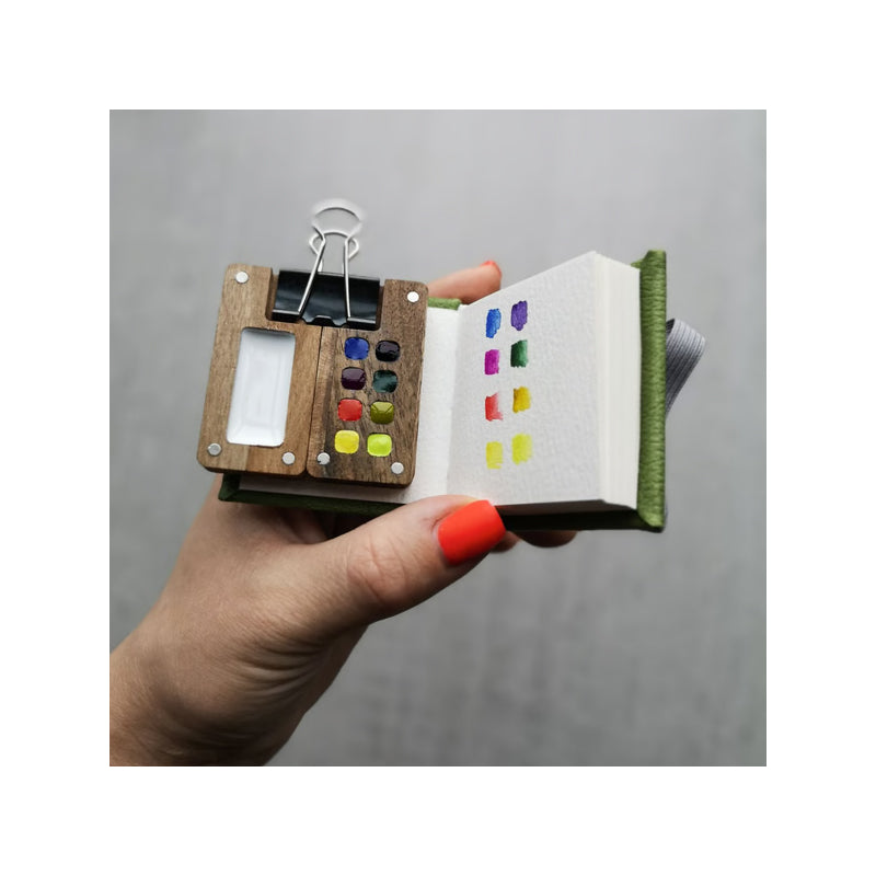 Wooden Travel Mini Palette 16 Wells