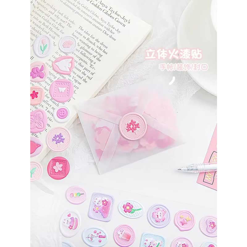 Pastel Wax Seal Design Sticker YT-AV