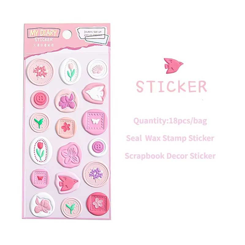 Pastel Wax Seal Design Sticker YT-AV