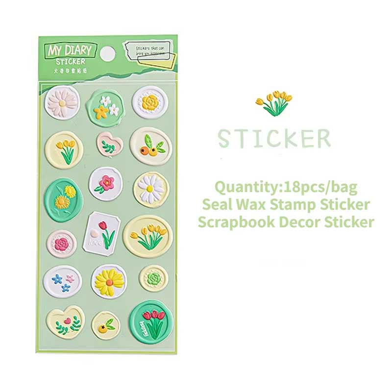 Pastel Wax Seal Design Sticker YT-AV