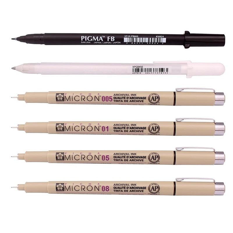 Sakura Pigma Manga Basic Pen Set of 6