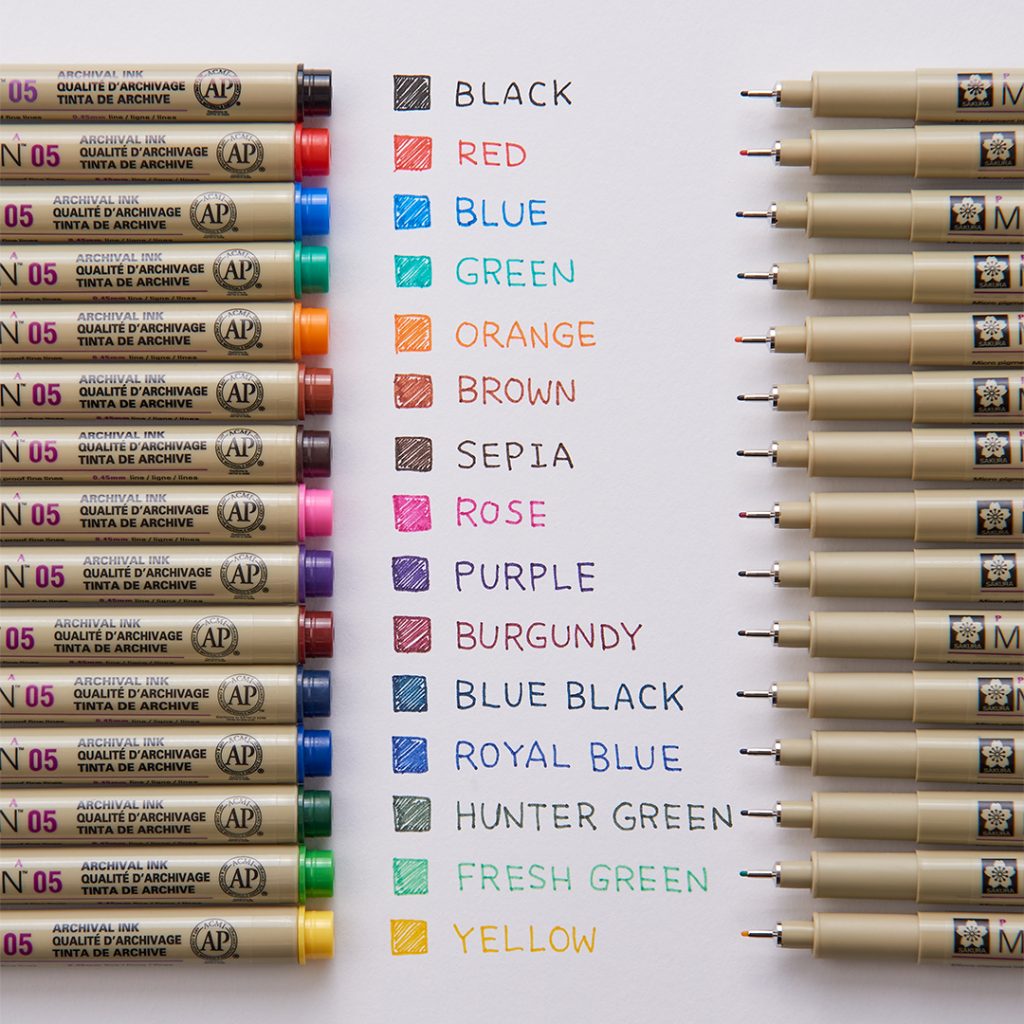 Sakura Pigma Colour Micron Pen 0.5mm (Open Stock)