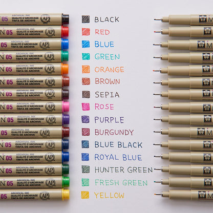 Sakura Pigma Colour Micron Pen 0.5mm (Open Stock)