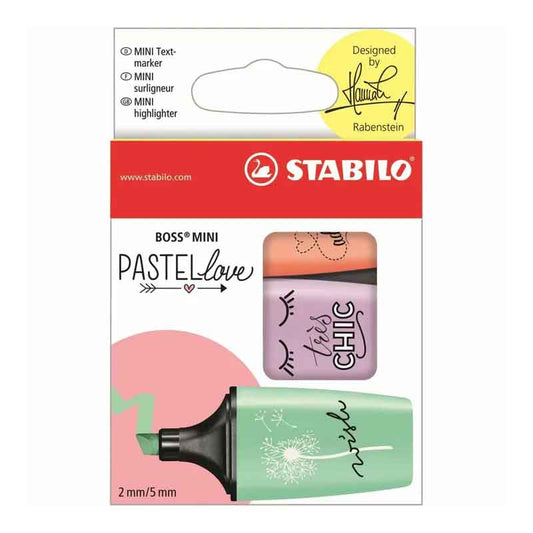 Stabilo Boss Mini Pastel Love Highlighter Set of 3