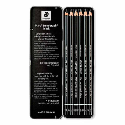 Staedtler Lumograph Black Drawing Pencil Set of 6