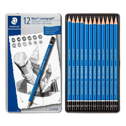 Staedtler Lumograph Drawing Pencil Set of 12 (6B-4H)