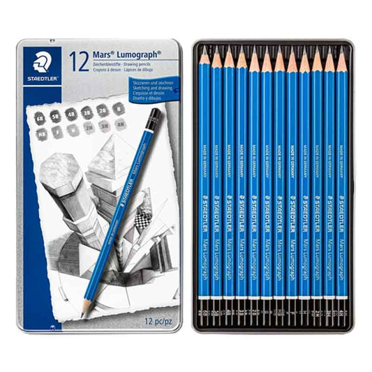 Staedtler Lumograph Drawing Pencil Set of 12 (6B-4H)