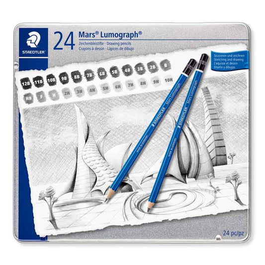 Staedtler Lumograph Drawing Pencil Set of 24 (12B-10H)