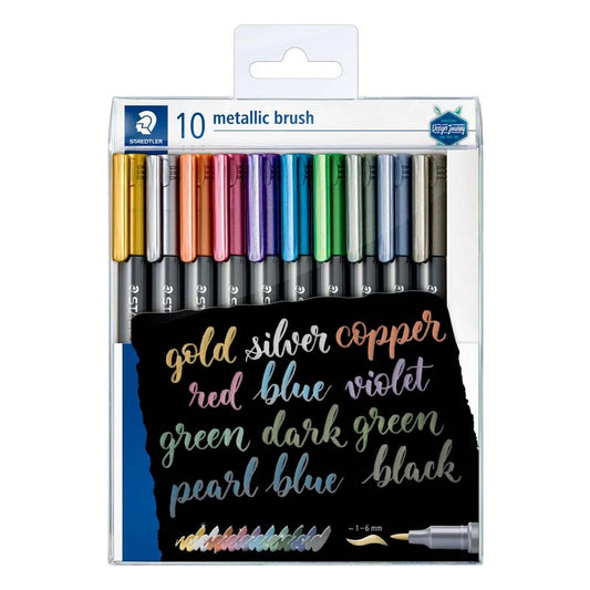 Staedtler Metallic Brush Marker Pen Set of 10