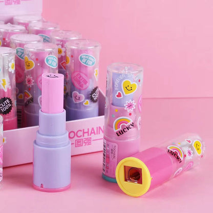 Tochain Fancy Lipstik Shaped Sharpener & Eraser E2110