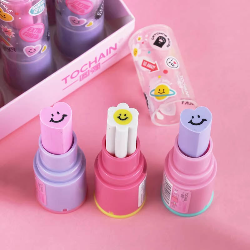 Tochain Fancy Lipstik Shaped Sharpener & Eraser E2110