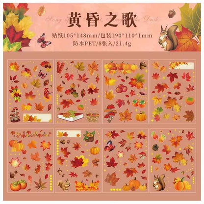 ZABC Vintage Autumn Flowers Series Sticker SLZG-4
