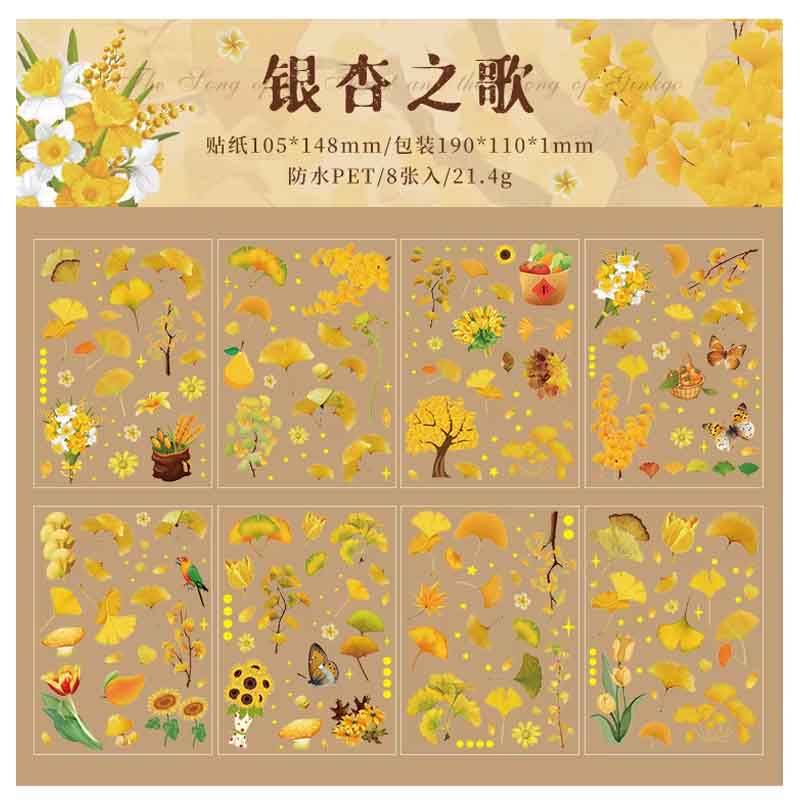 ZABC Vintage Autumn Flowers Series Sticker SLZG-4