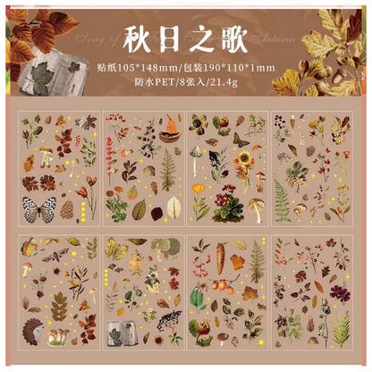 ZABC Vintage Autumn Flowers Series Sticker SLZG-4