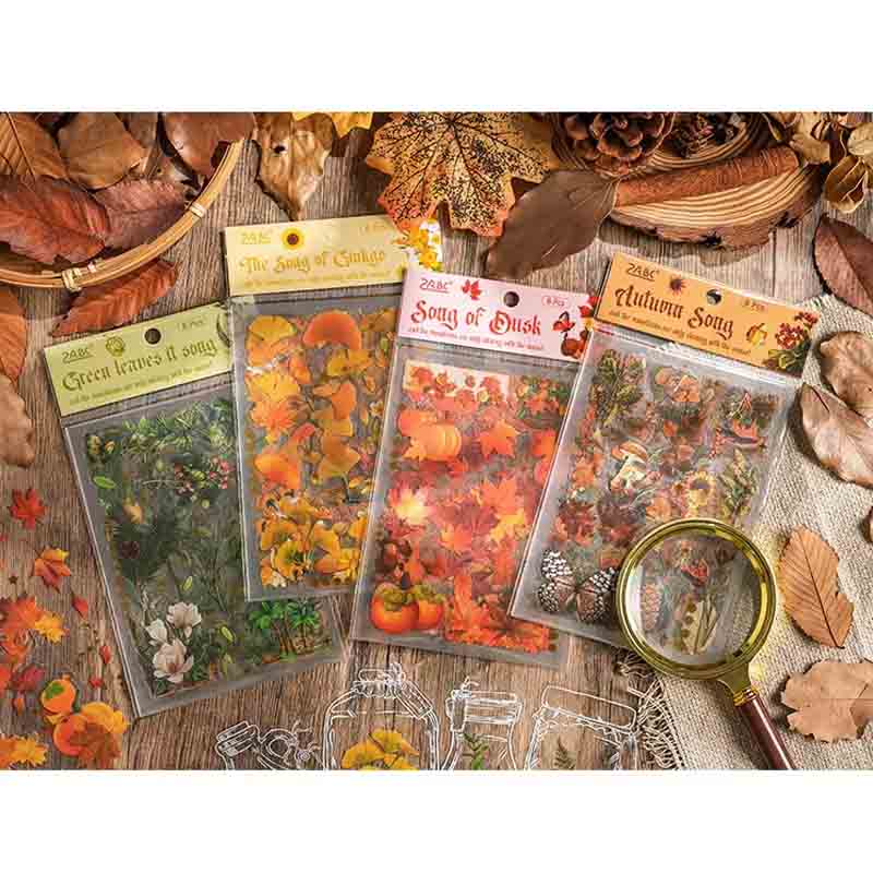 ZABC Vintage Autumn Flowers Series Sticker SLZG-4