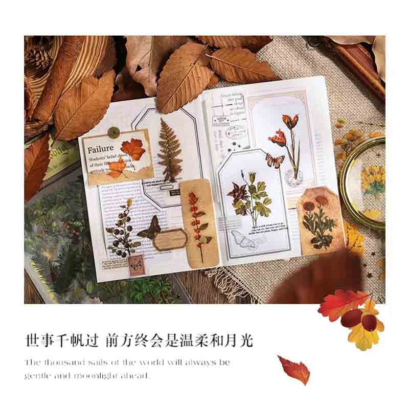 ZABC Vintage Autumn Flowers Series Sticker SLZG-4
