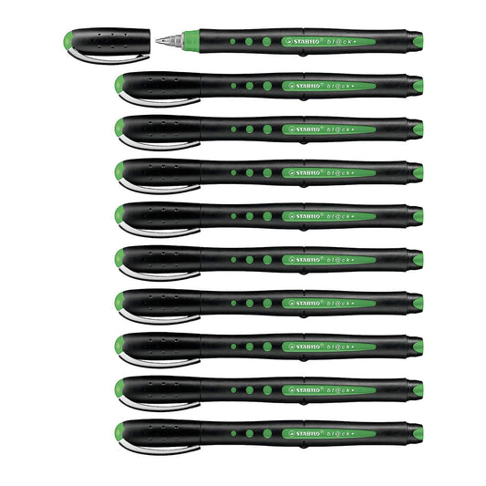 Stabilo | Bl@ck | Fine Tip | Green | Pack Of 10