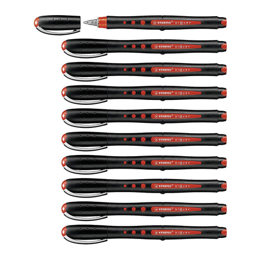 Stabilo | Bl@ck | Fine Tip | Red | Pack Of 10