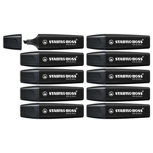 Stabilo | Boss Original Highlighter | Nature Colors | Black Art Marker | Pack Of 10