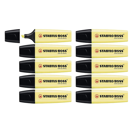 Stabilo | Boss Original | Yellow | Pack Of 10 | Highlighter Pen