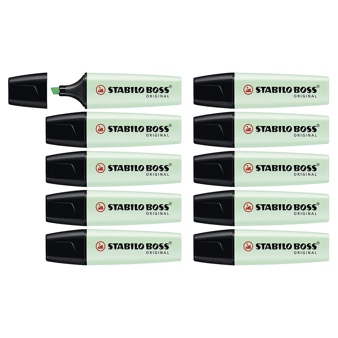 Stabilo | Boss Pastel | Mint | Pack Of 10 | Highlighter Pen