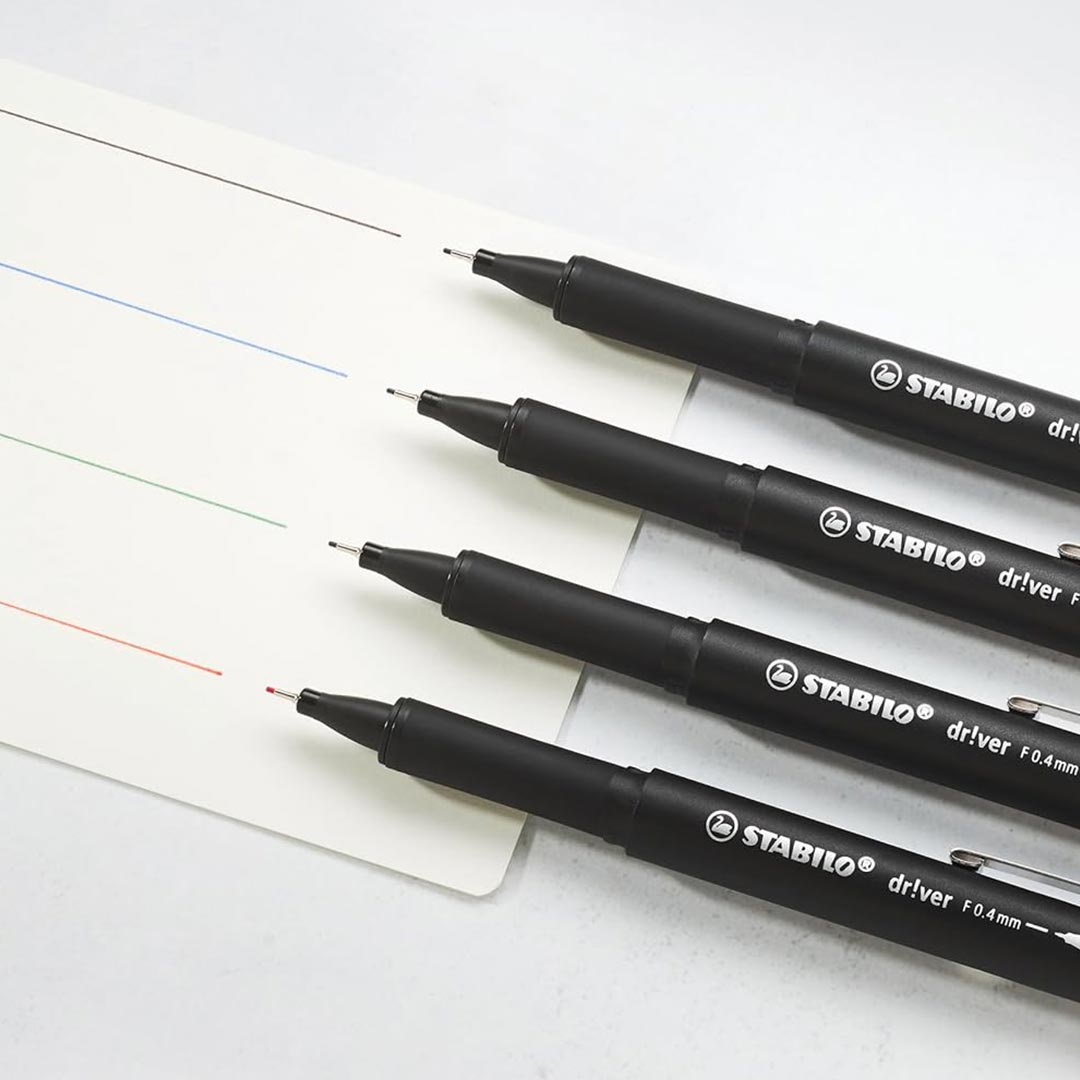 Stabilo | dr!ver Series | Premium Fineliner | 0.4mm | Fine | Pack of 1 | Black