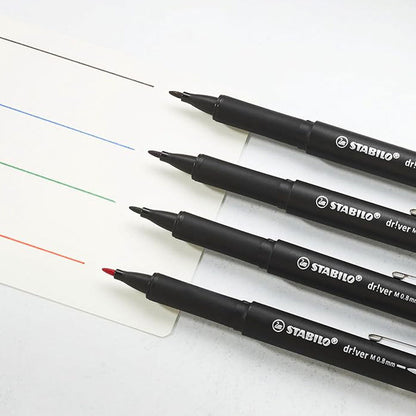 Stabilo | dr!ver Series | Premium Fineliner | Medium | Pack of 5 | Red