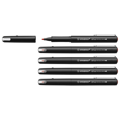 Stabilo | dr!ver Series | Premium Fineliner | Medium | Pack of 5 | Red