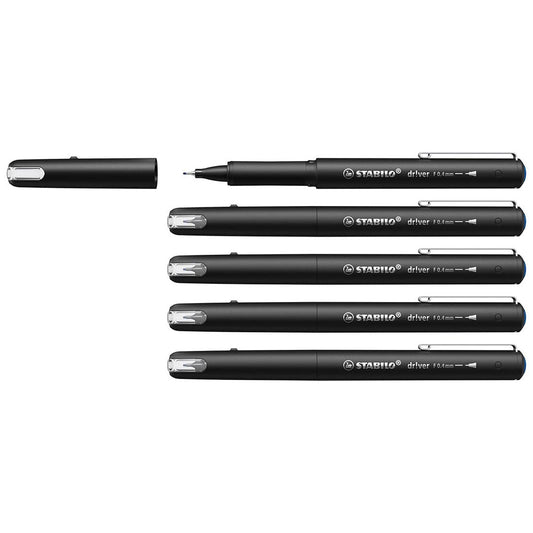 Stabilo | dr!ver Series | Premium Fineliner | Pack of 5 | Blue