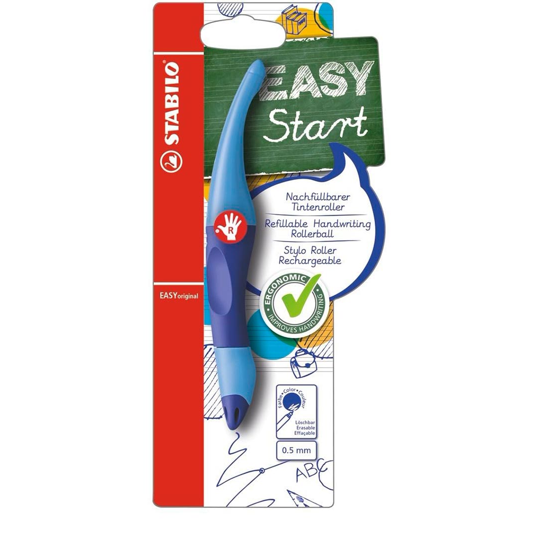 Stabilo | Easy Original | Pastel | Roller Ball Pen | Right Handed | Light & Dark Blue | Pack of 1