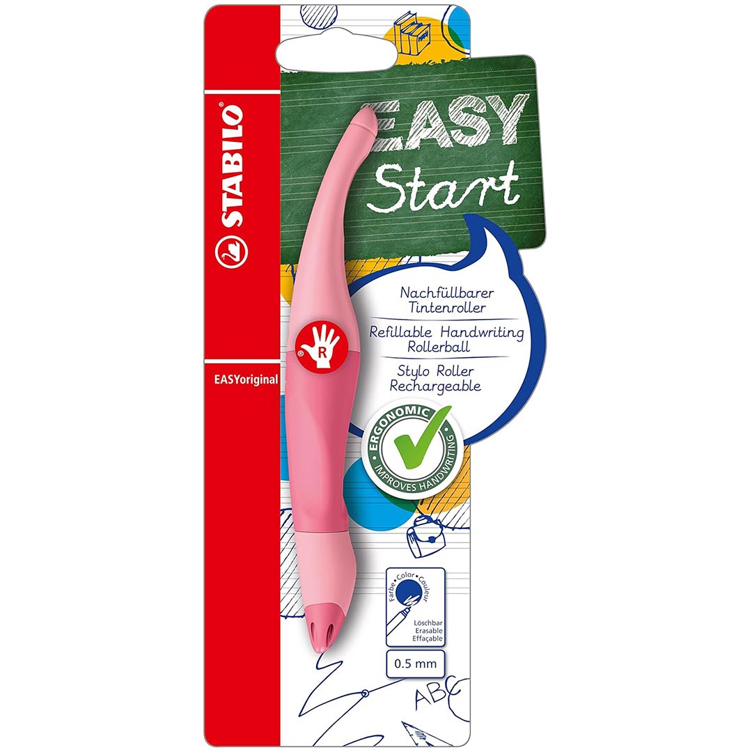 Stabilo | Easy Original | Pastel | Roller Ball Pen | Right Handed | Pink Blush | Pack of 1