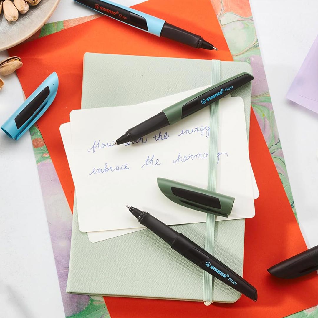 Stabilo | Flow | Ballpoint Pen | Purist Blue | Pack of 1 | Including Blue Refill | 0.5mm