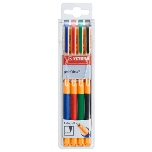 Stabilo | Gel Roller Ball Pen | Point Visco | Wallet Of 4