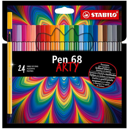 Stabilo | Pen 68 | Felt Tip | Wallet of 24 | Assorted Colours