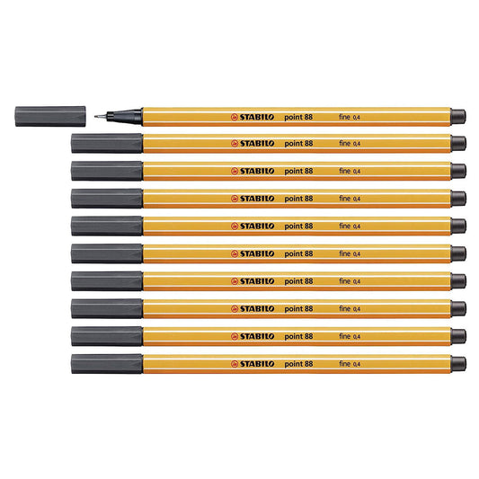 Stabilo | Point 88 | Fineliner | Deep Cold Grey | Pack Of 10