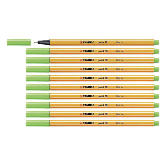 Stabilo | Point 88 | Fineliner | Light Green | Pack Of 10