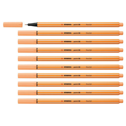 Stabilo | Point 88 | Fineliner | Light Orange | Pack Of 10