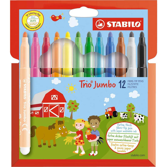 Stabilo | Power | Extra Thick Fibre-Tip | Pack of 12 | Multicolors