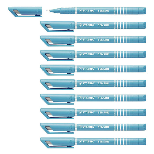 Stabilo | Sensor Fineliner | Fine Tip | Turquoise | Pack Of 10