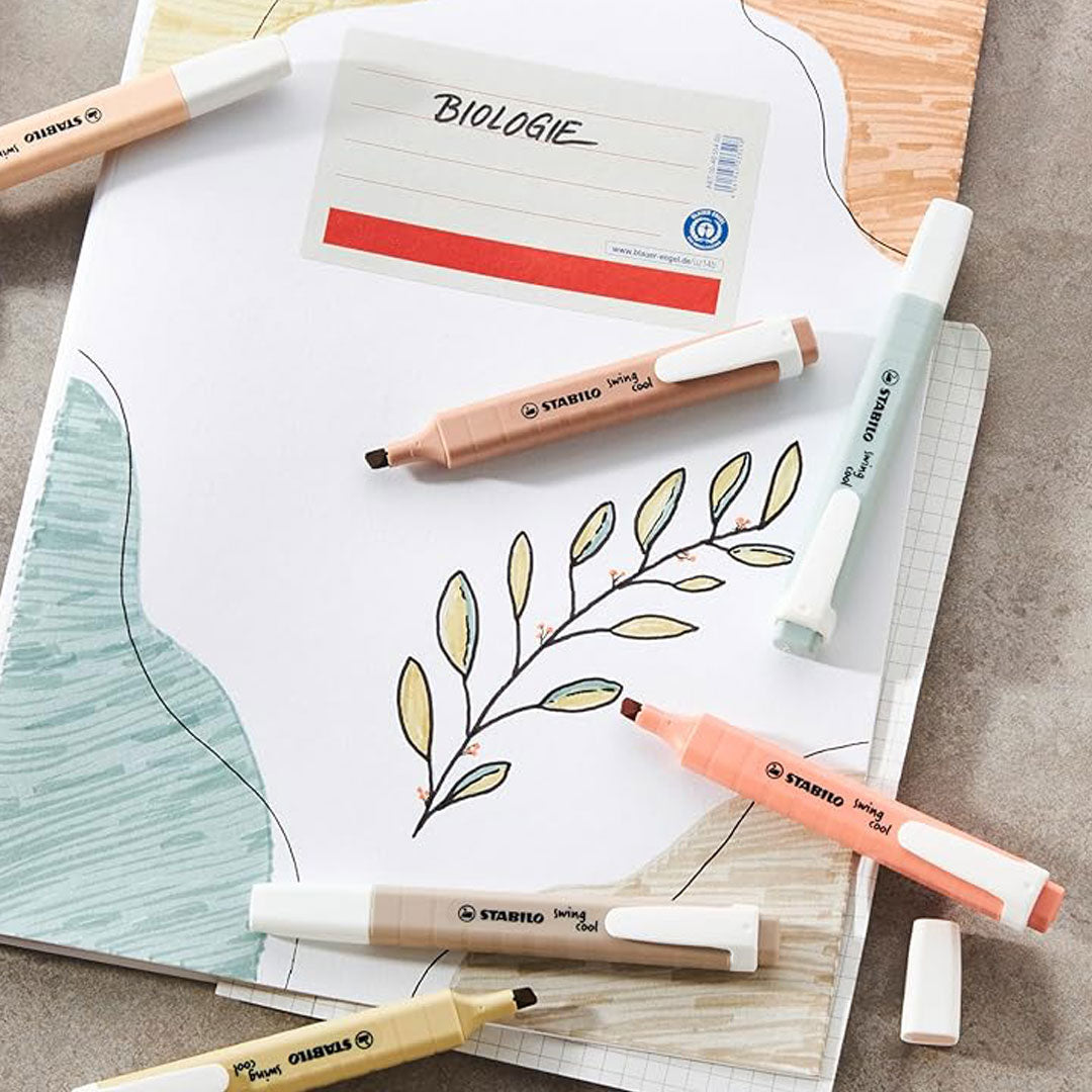 Stabilo | Swing Cool | Nature Colors | Warm Grey | Pack Of 10 | Highlighter Pen
