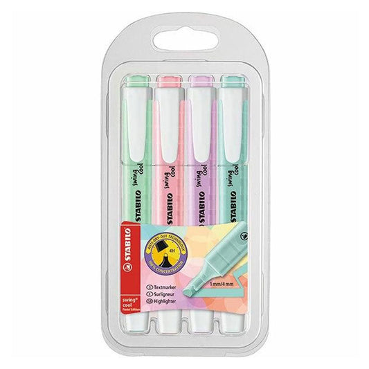 Stabilo | Swing Cool | Pastel | Pack Of 4Pcs | Highlighter Pen