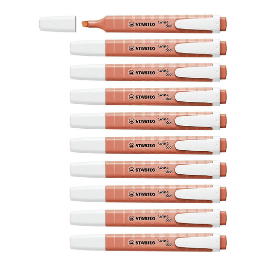 Stabilo | Swing Cool | Pastel | Mellow Coral Red | Pack Of 10Pcs | Highlighter Pen