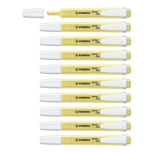 Stabilo | Swing Cool | Pastel | Yellow | Pack Of 10Pcs | Highlighter Pen