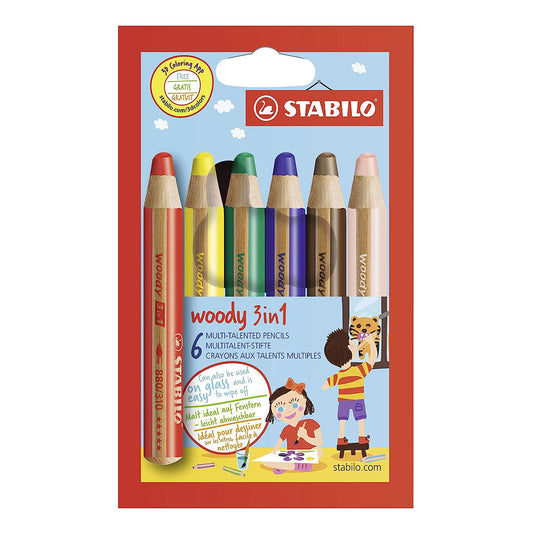 Stabilo | Woody 3 in 1 | Wallet Of 6Pcs